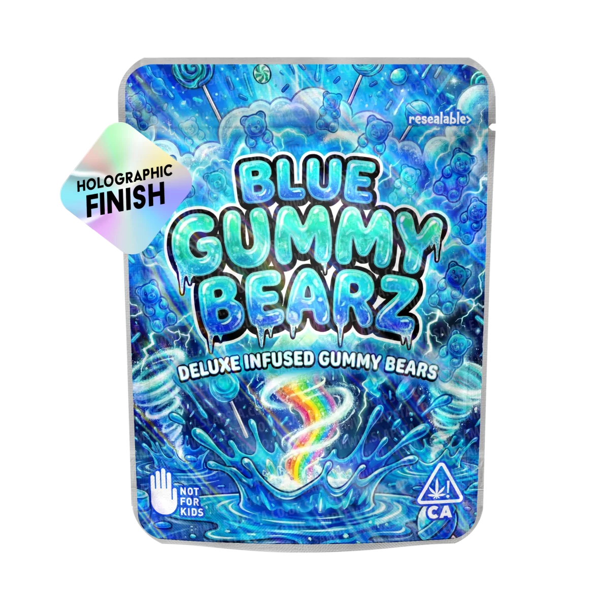 Blue Gummy Bearz Mylar Sticker Packs Blue Gummy Bearz Mylar Sticker Packs