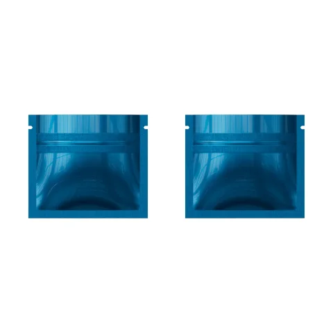 Glossy Lapis Blue Mini Mylar Flat Zipper Bag