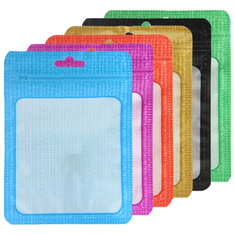 Translucent Woven Flat Zipper Bag with Border