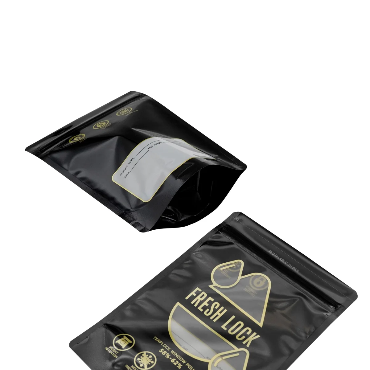 Glossy Black Smell-Proof Packaging Bag with Clear Window Glossy Black Smell-Proof Packaging Bag with Clear Window