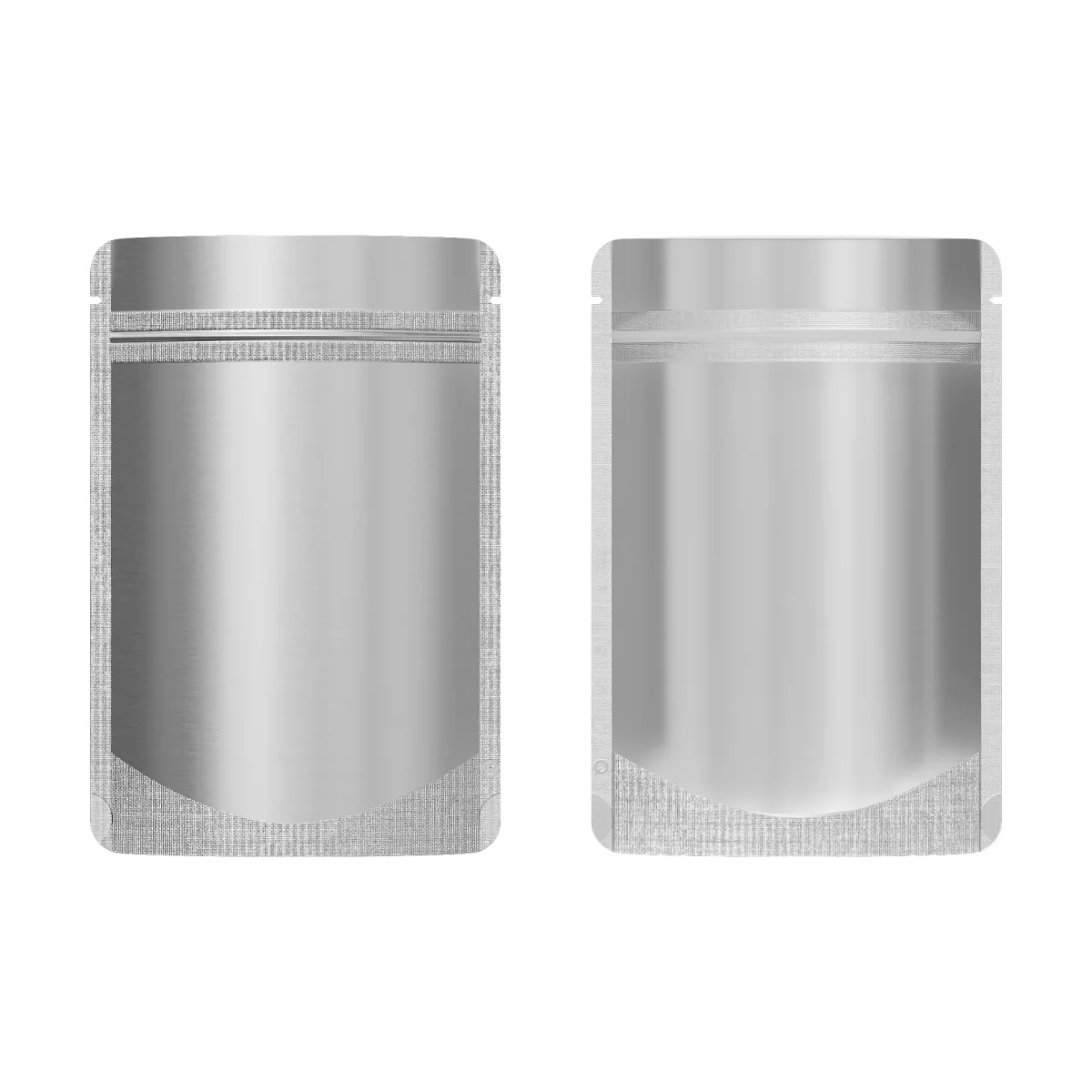 Matte Nickel Silver Mylar Stand-Up Packaging Bag Matte Nickel Silver Mylar Stand-Up Packaging Bag