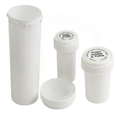 Opaque White Child-Resistant Reversible-Cap Vial