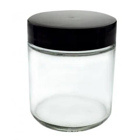 60 ml Child-Resistant Clear Glass Jar with Wooden Lid