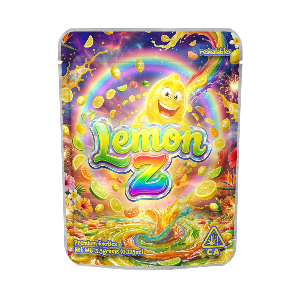 Lemon Z Mylar Pouches Pre-Labeled Lemon Z Mylar Pouches Pre-Labeled