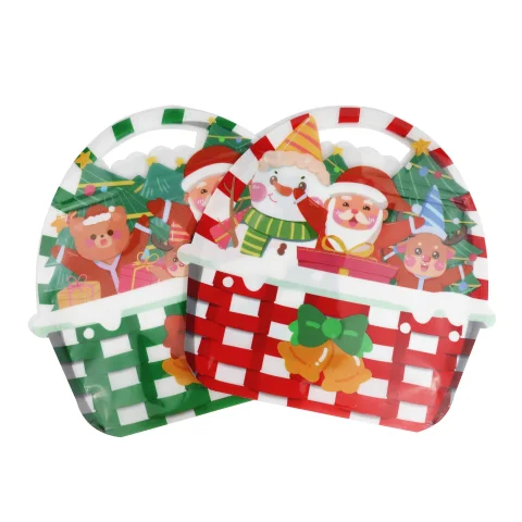 Santa, Snowman and Reindeer Print Stand-Up Bag