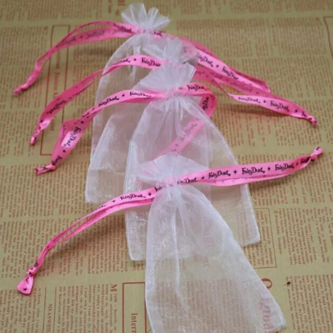Printed Organza Drawstring Wedding Gift Pouch