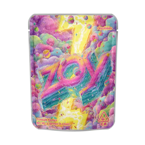 Zoy Mylar Pouches Pre-Labeled