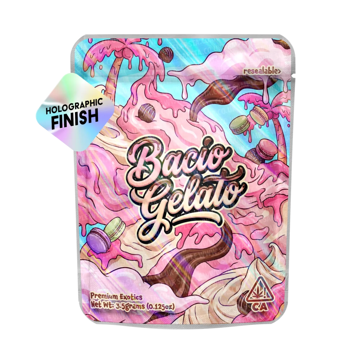Bacio Gelato Mylar Sticker Packs