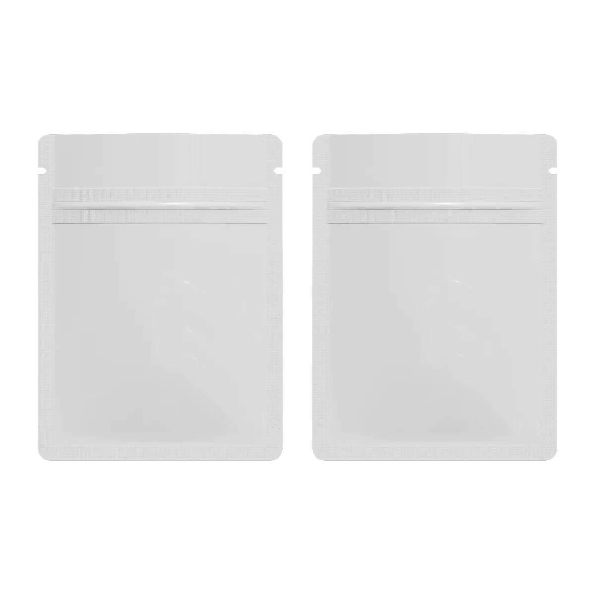 Reusable Flat Zipper Seal Bags – Glossy Milky White Metallic Reusable Flat Zipper Seal Bags – Glossy Milky White Metallic