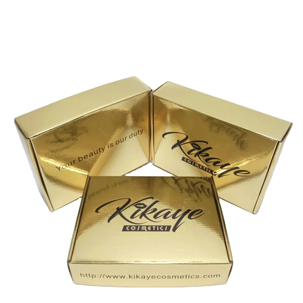 Custom Corrugated Eyelash Packaging Box with Gold Foil Logo Custom Corrugated Eyelash Packaging Box with Gold Foil Logo