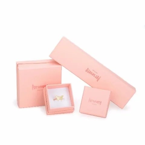 Pink Cardboard Jewelry Gift Box