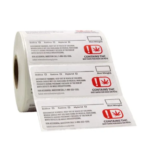 Oklahoma Cannabis Warning Labels 1000pcs - 1 Roll