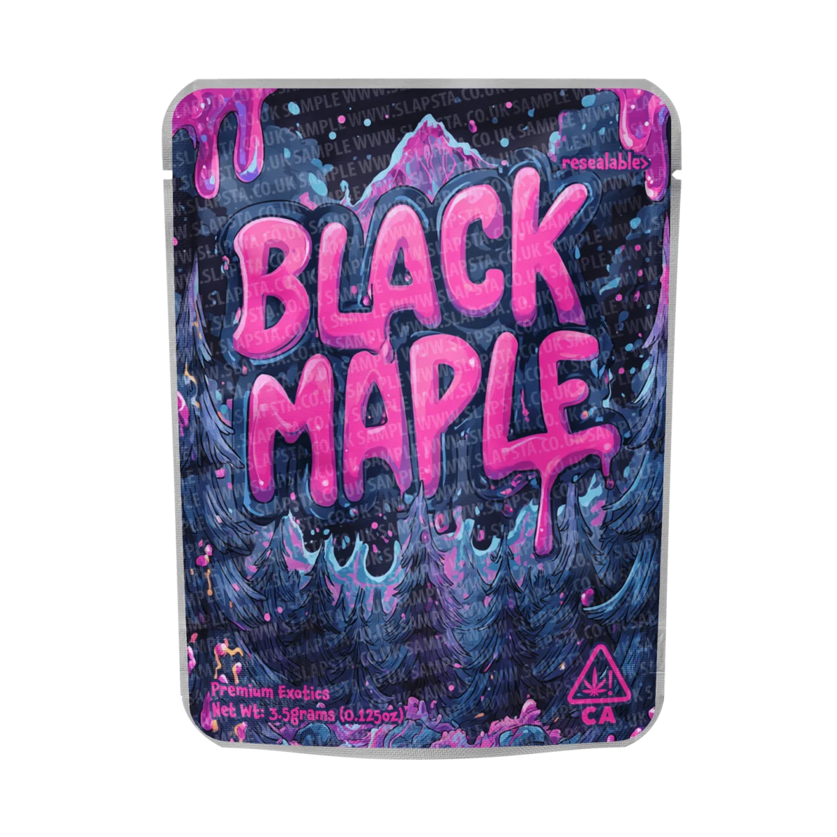 Black Maple Mylar Pouches Pre-Labeled Black Maple Mylar Pouches Pre-Labeled