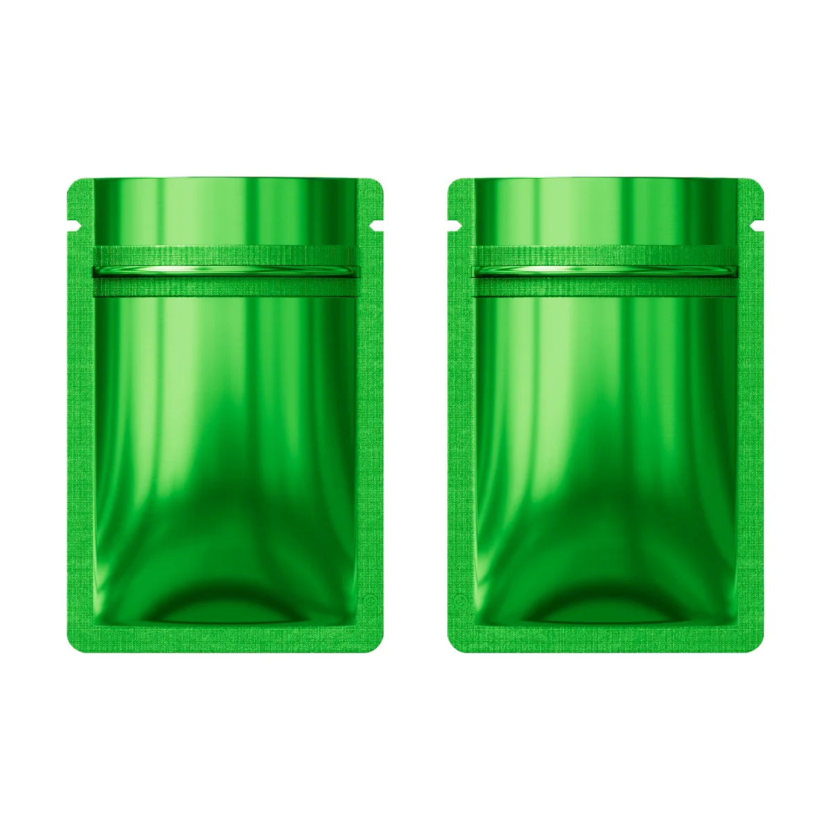 Reusable Flat Zipper Seal Bags – Glossy Forest Green Reusable Flat Zipper Seal Bags – Glossy Forest Green