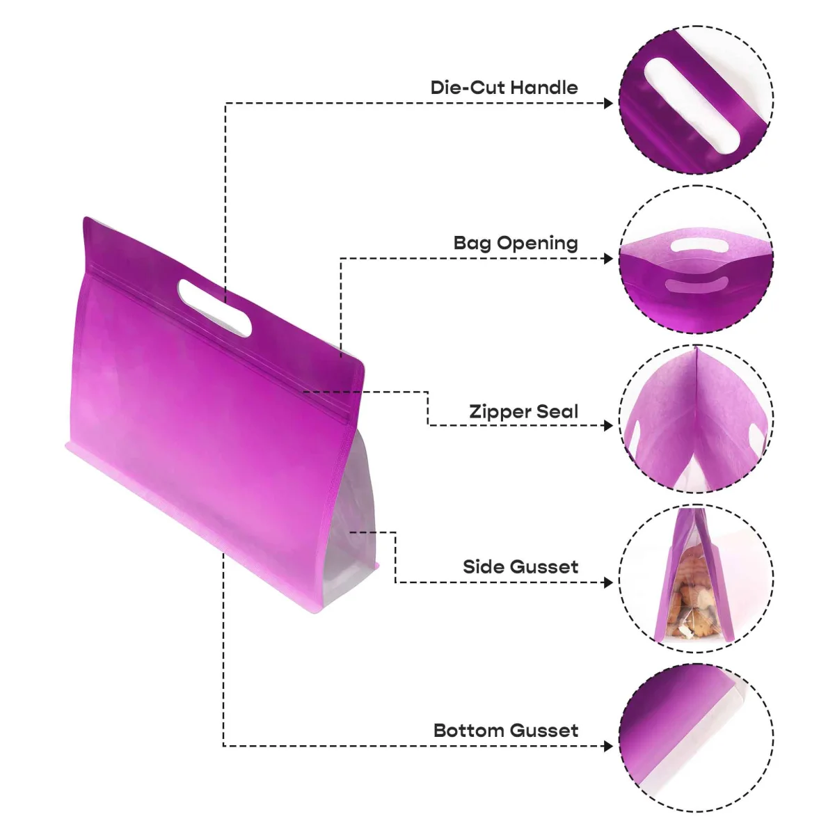 Custom Clear Gradient Side-Gusset Stand-Up Zipper Bag Custom Clear Gradient Side-Gusset Stand-Up Zipper Bag