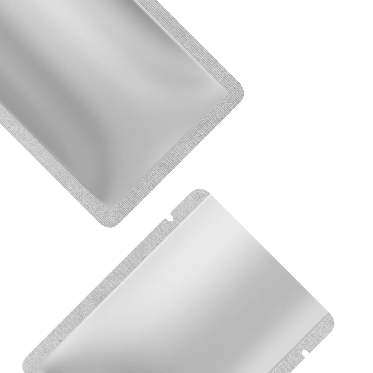 Matte Steel Silver Aluminum Bottom-Fill Sample Bag