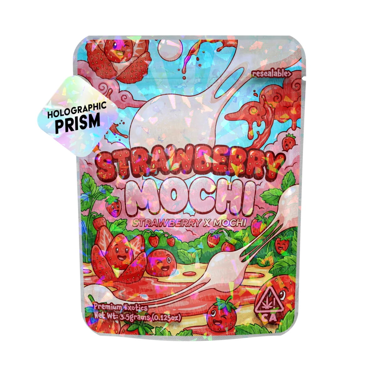 Strawberry Mochi Mylar Sticker Packs Strawberry Mochi Mylar Sticker Packs