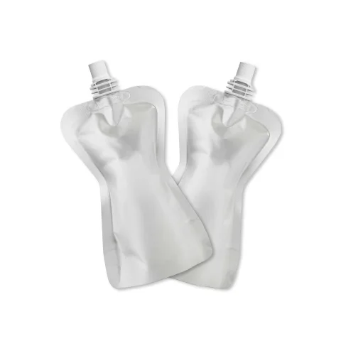 Custom Silver Aluminum Bottle Pouch with Top Screw Cap