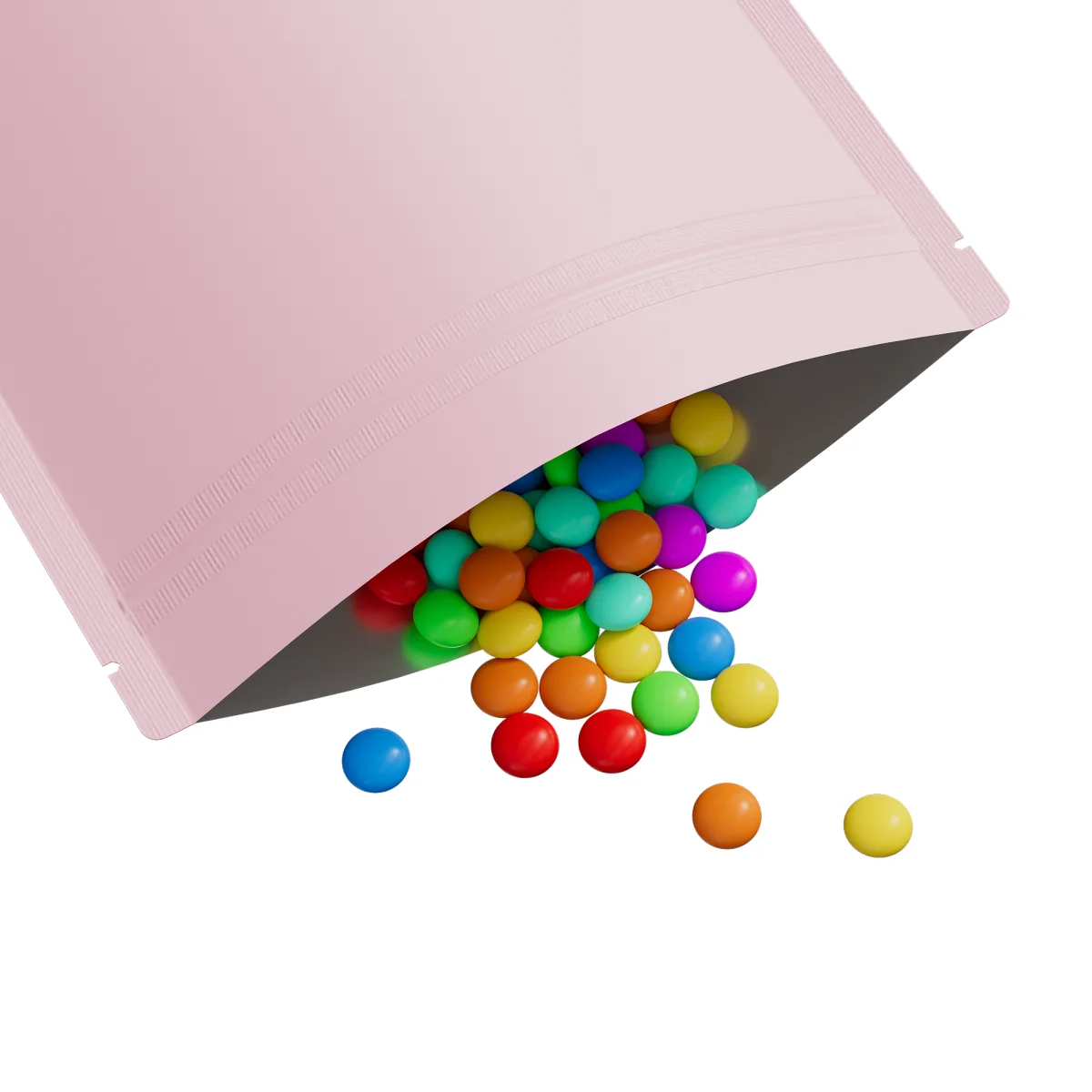 Matte Pink Mylar Stand-Up Bag with Rounded Corners Matte Pink Mylar Stand-Up Bag with Rounded Corners