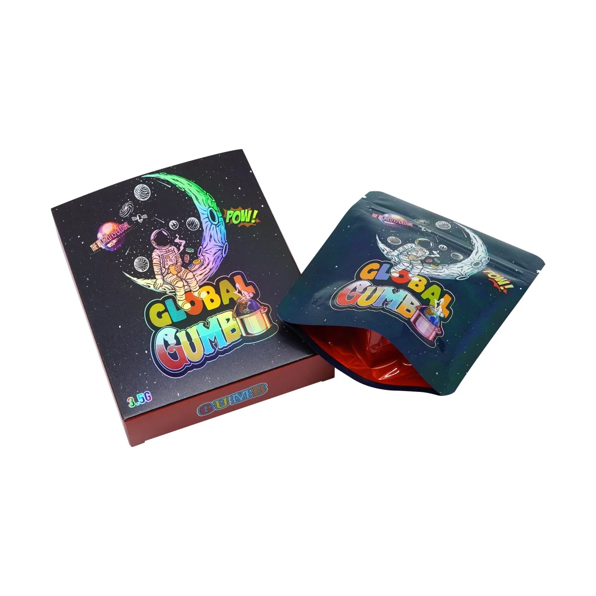 Astronaut Design Holographic Foil Stand-Up Bag Astronaut Design Holographic Foil Stand-Up Bag