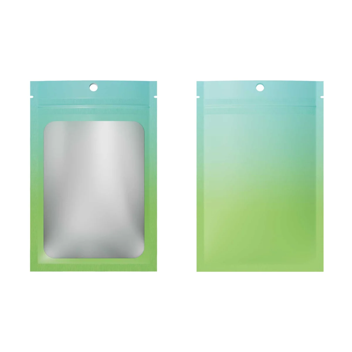 Custom Matte Gradient Flat Zipper Bag with Window Custom Matte Gradient Flat Zipper Bag with Window