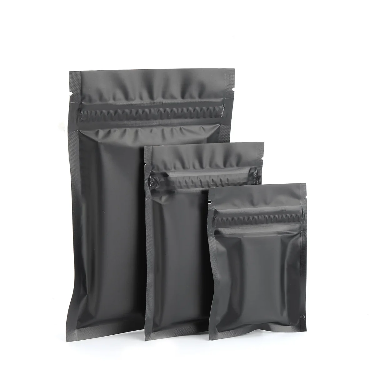 Matte Foggy Night Black Mylar Foil Flat Double Zipper Bags Matte Foggy Night Black Mylar Foil Flat Double Zipper Bags