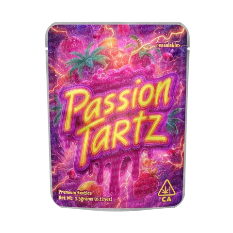 Passion Tarts Mylar Pouches Pre-Labeled