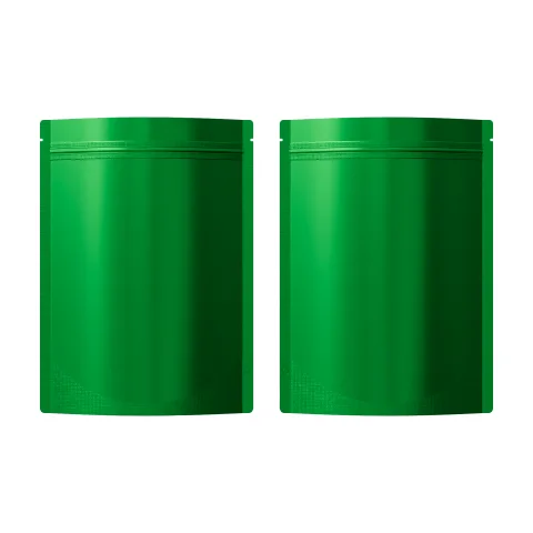 Matte Sea Green Mylar Stand-Up Bags with Rounded Corners