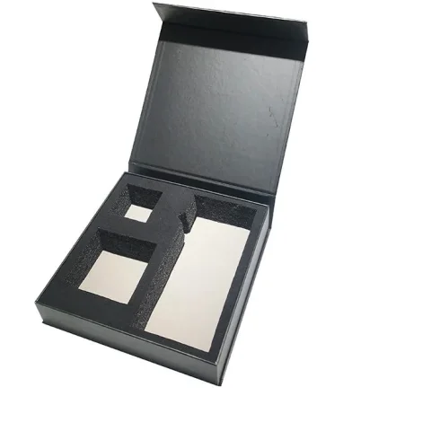 Black Magnetic Cosmetic Bottle Gift Box with Insert