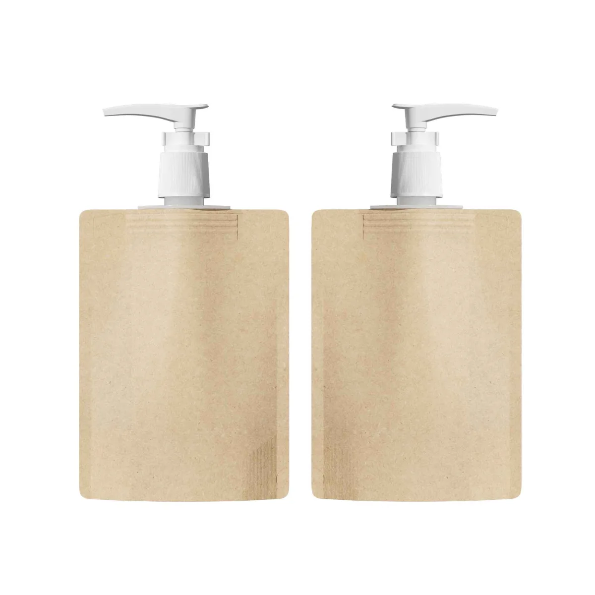 Custom Brown Kraft Beauty Pouch with Pump Dispenser