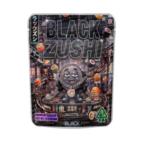 Black Zushi Mylar Sticker Packs