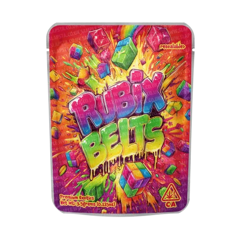Rubix Belts Mylar Pouches Pre-Labeled