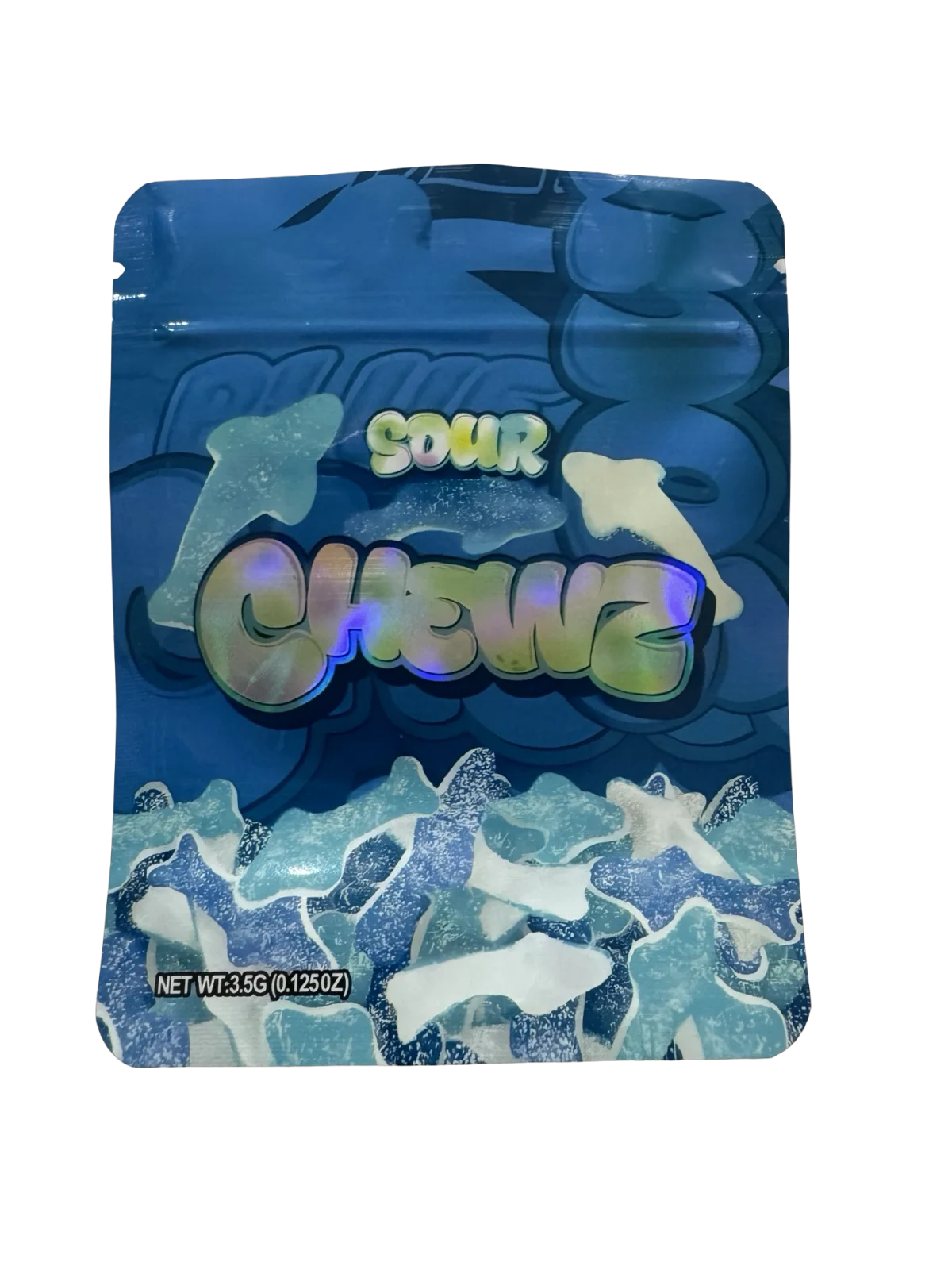 Sour Blue Sharks Mylar Bags 3.5g Chewz Sour Blue Sharks Mylar Bags 3.5g Chewz