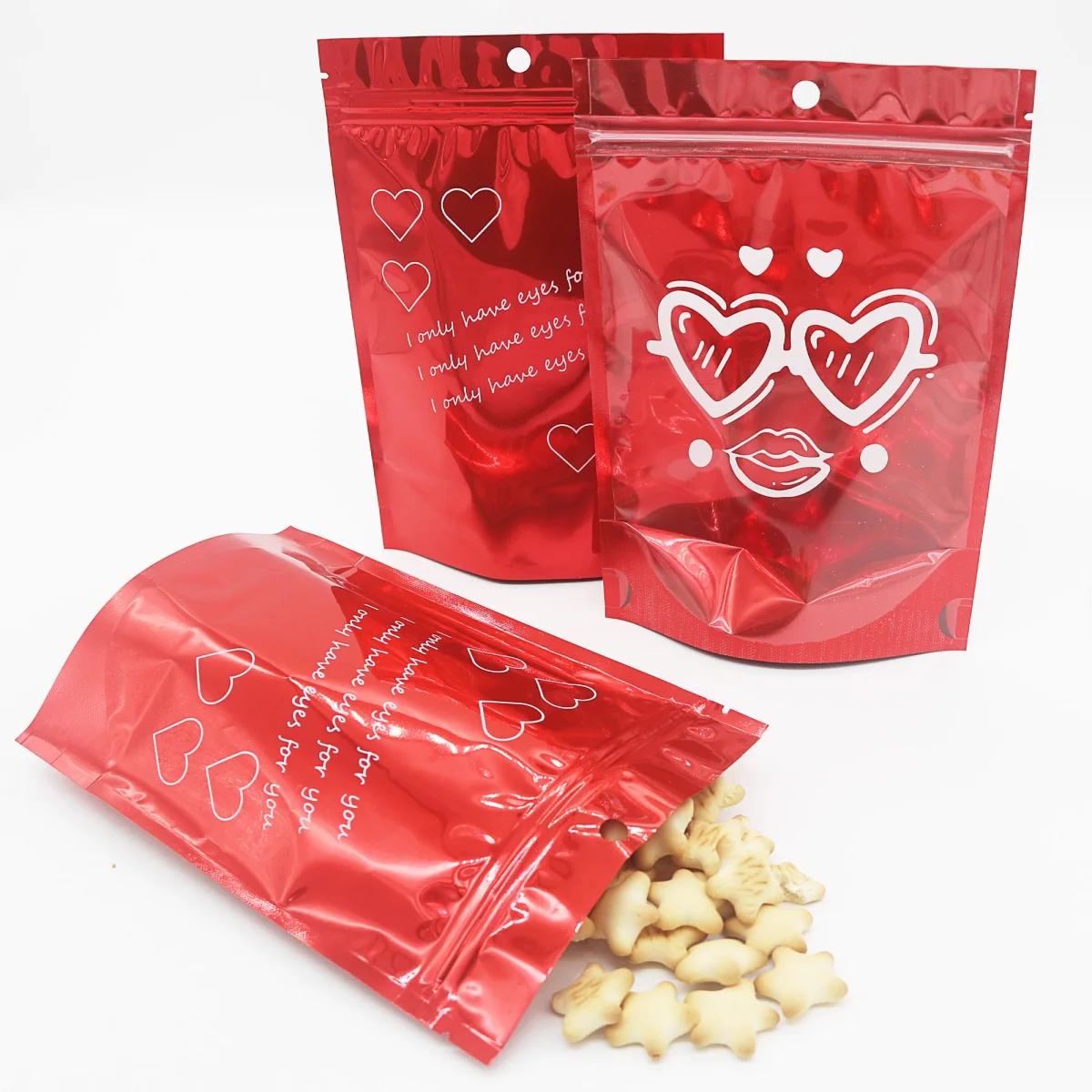 Red Valentine's Day Metallic Mylar Packaging Bag Red Valentine's Day Metallic Mylar Packaging Bag
