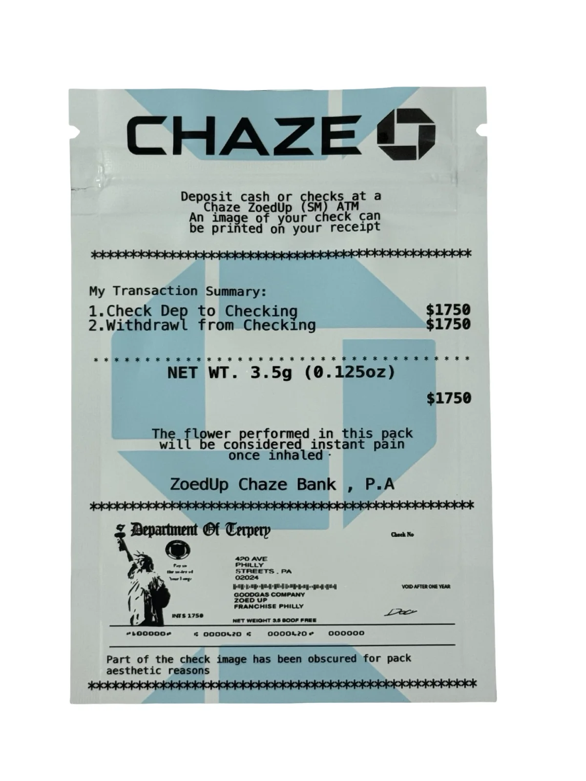 Chaze Mylar Bags 3.5g Goodgas Chaze Mylar Bags 3.5g Goodgas