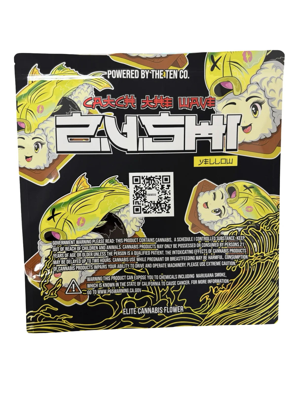 Yellow Zushi Mylar Bags 1 lb (Pound) The Ten Co Yellow Zushi Mylar Bags 1 lb (Pound) The Ten Co