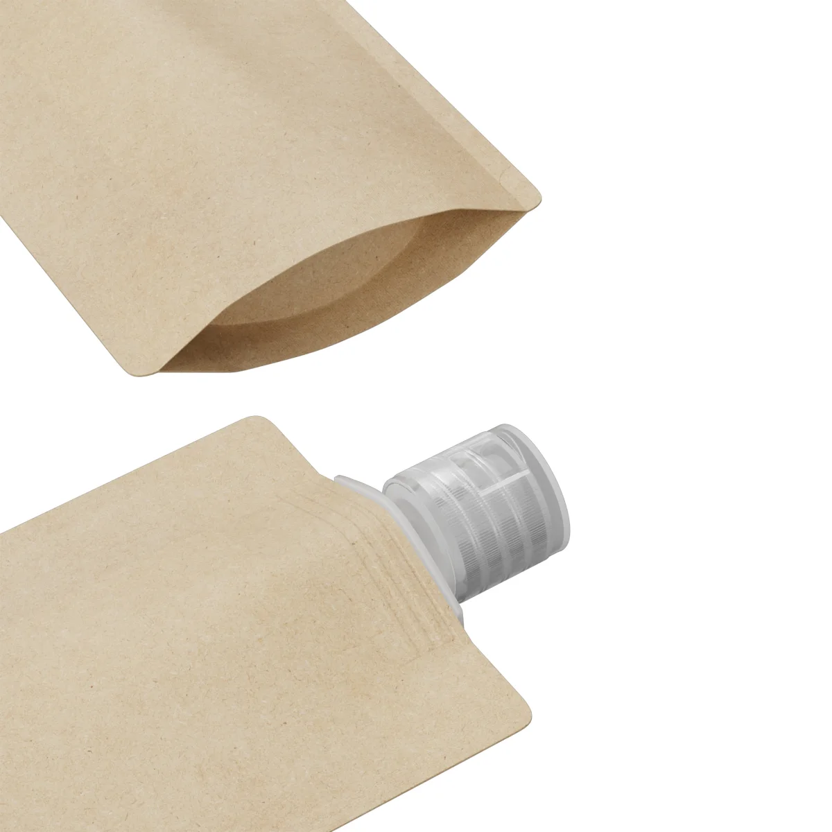 Brown Kraft Stand-Up Pouch with Top Flip Cap Brown Kraft Stand-Up Pouch with Top Flip Cap