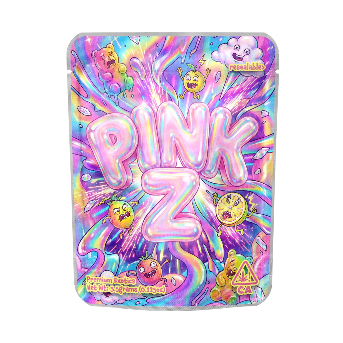 Pink Z Mylar Pouches Pre-Labeled Pink Z Mylar Pouches Pre-Labeled
