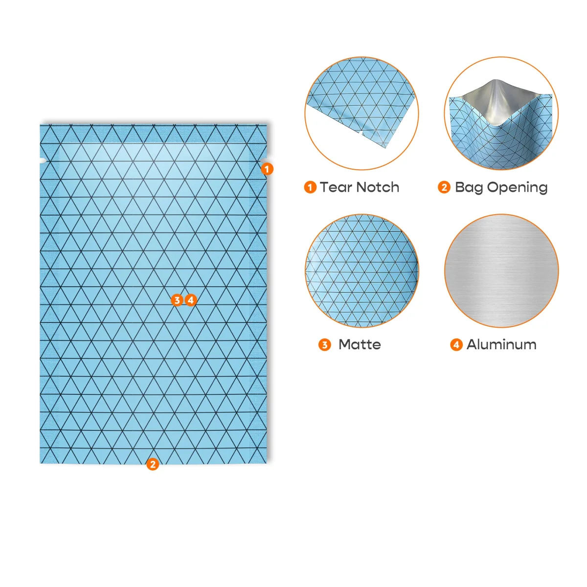 Aluminum Foil Open Top Bags with Colorful Prism Aluminum Foil Open Top Bags with Colorful Prism