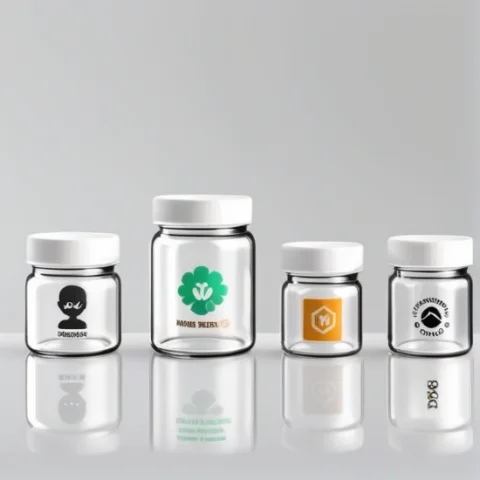 Custom Printed Glass Jar with Airtight Child-Resistant Lid