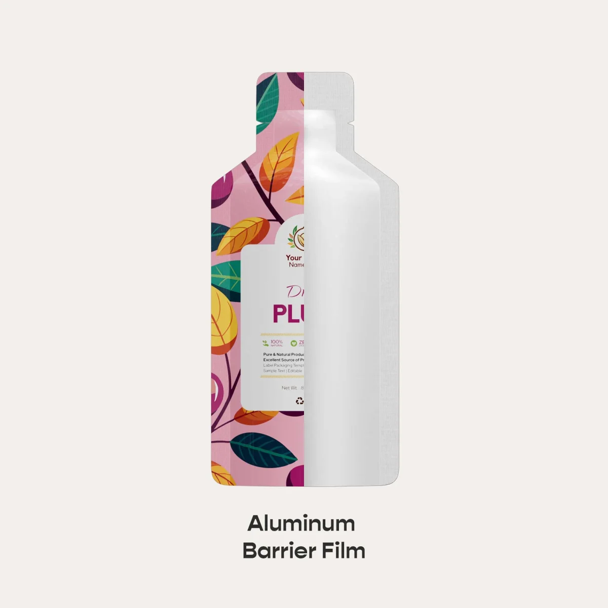 Custom Double-Sided Glossy Aluminum Bottle-Shaped Bag Custom Double-Sided Glossy Aluminum Bottle-Shaped Bag