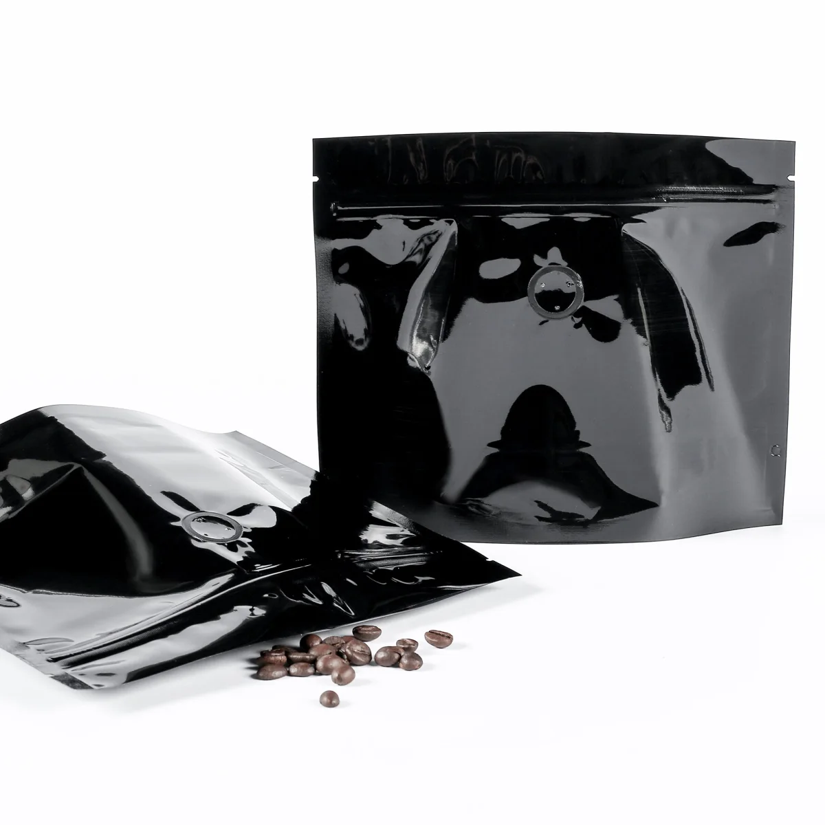 Glossy Black Horizontal Mylar Stand-Up Bag Glossy Black Horizontal Mylar Stand-Up Bag