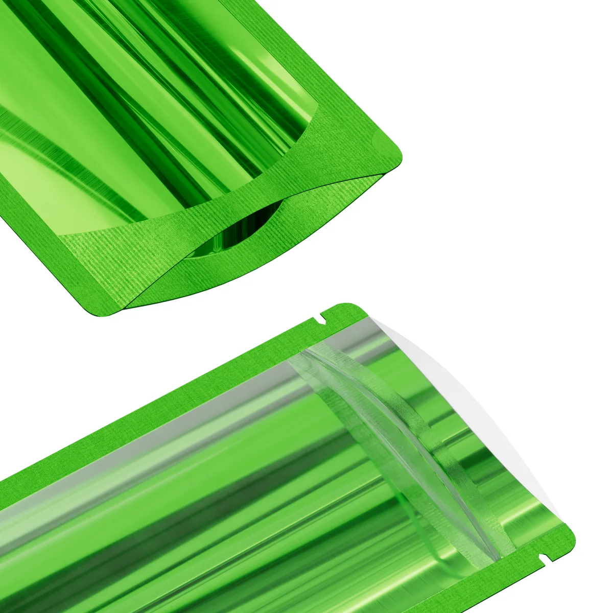 Glossy Forest Green Metallic Mylar Stand-Up Bag Glossy Forest Green Metallic Mylar Stand-Up Bag