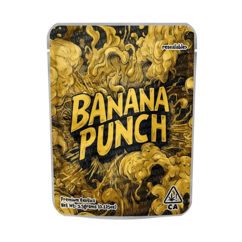 Banana Punch Mylar Pouches Pre-Labeled