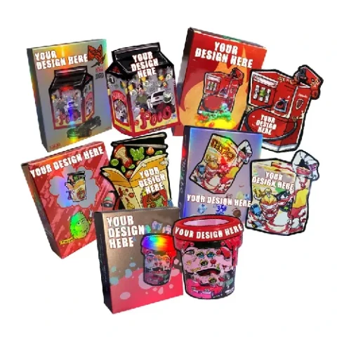 Custom Printed Spot Uv Holographic Die Cut Mylar Bags 3.5G