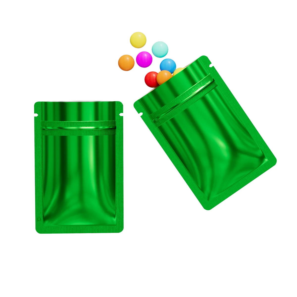 Reusable Flat Zipper Seal Bags – Glossy Forest Green Reusable Flat Zipper Seal Bags – Glossy Forest Green