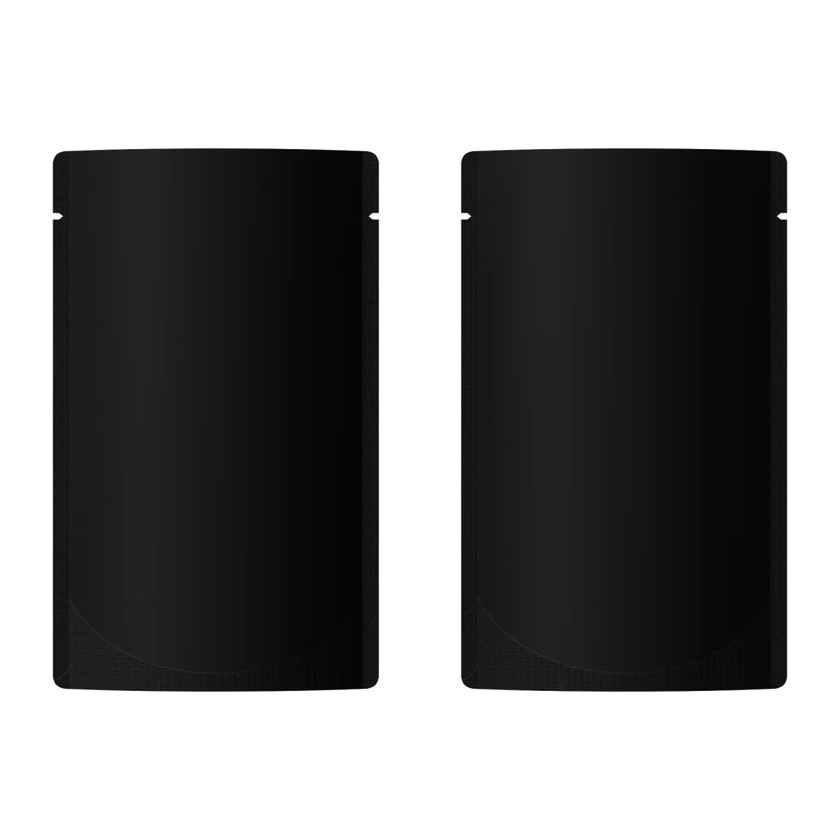 Matte Waxed Black Mylar Open Top Heat Sealable Stand-Up Bag Matte Waxed Black Mylar Open Top Heat Sealable Stand-Up Bag