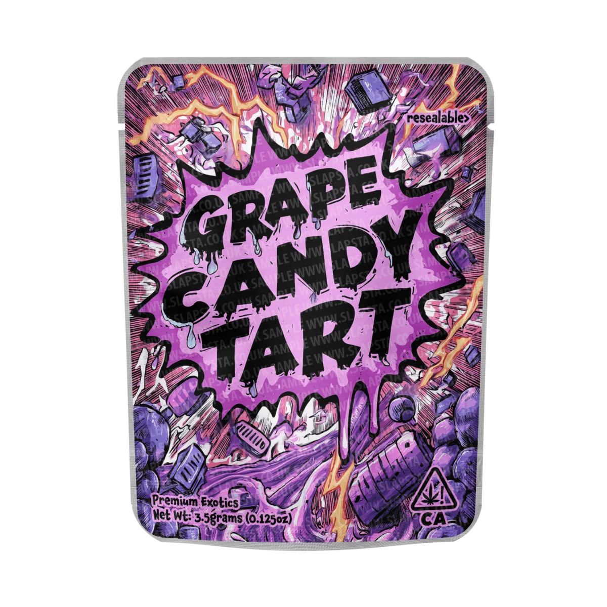 Grape Candy Tart Mylar Pouches Pre-Labeled Grape Candy Tart Mylar Pouches Pre-Labeled