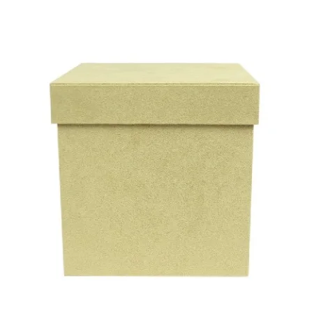 Green Velvet Round Cardboard Flower Box
