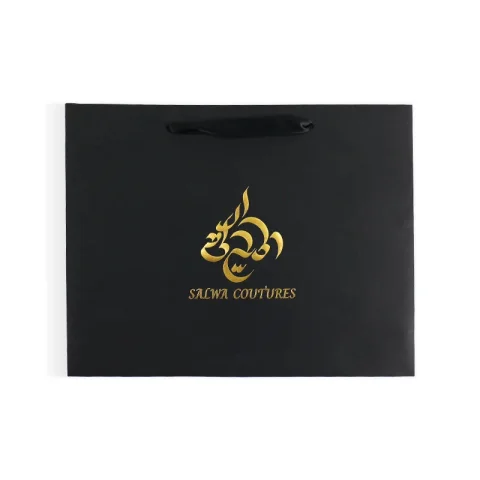 Custom Art Paper Gift Bag with Ribbon Handles